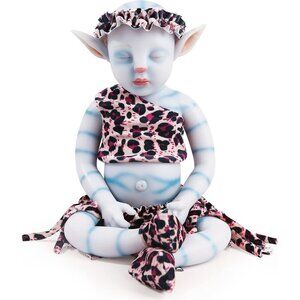 🆕 16inch Full Silicon Sleeping Avatar Alien Reborn Lifelike Baby Doll Girl